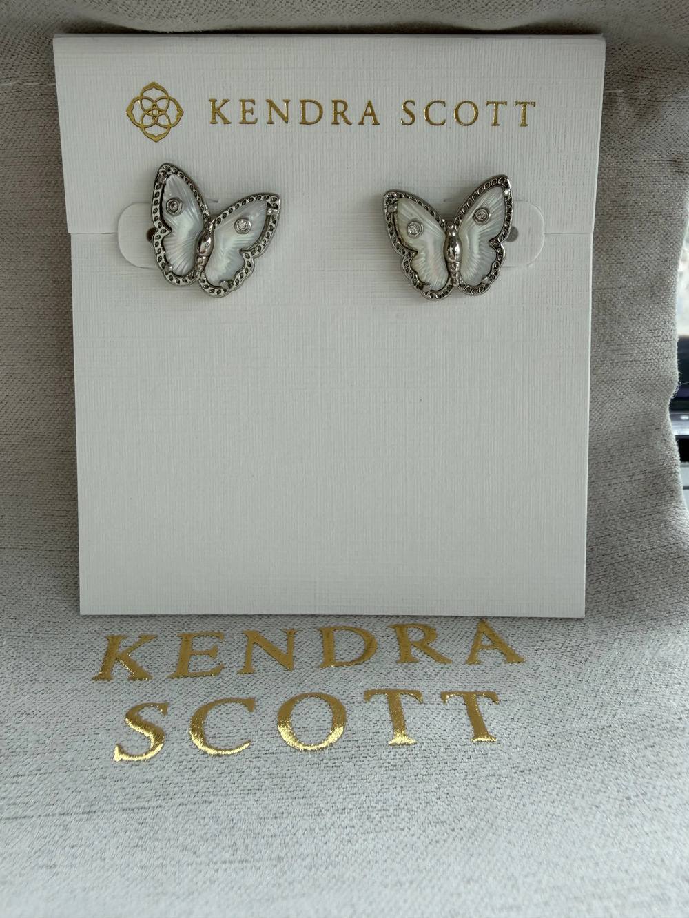 Kendra Scott White Butterfly Earrings